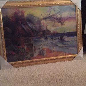 Framed Light House Beach Picture